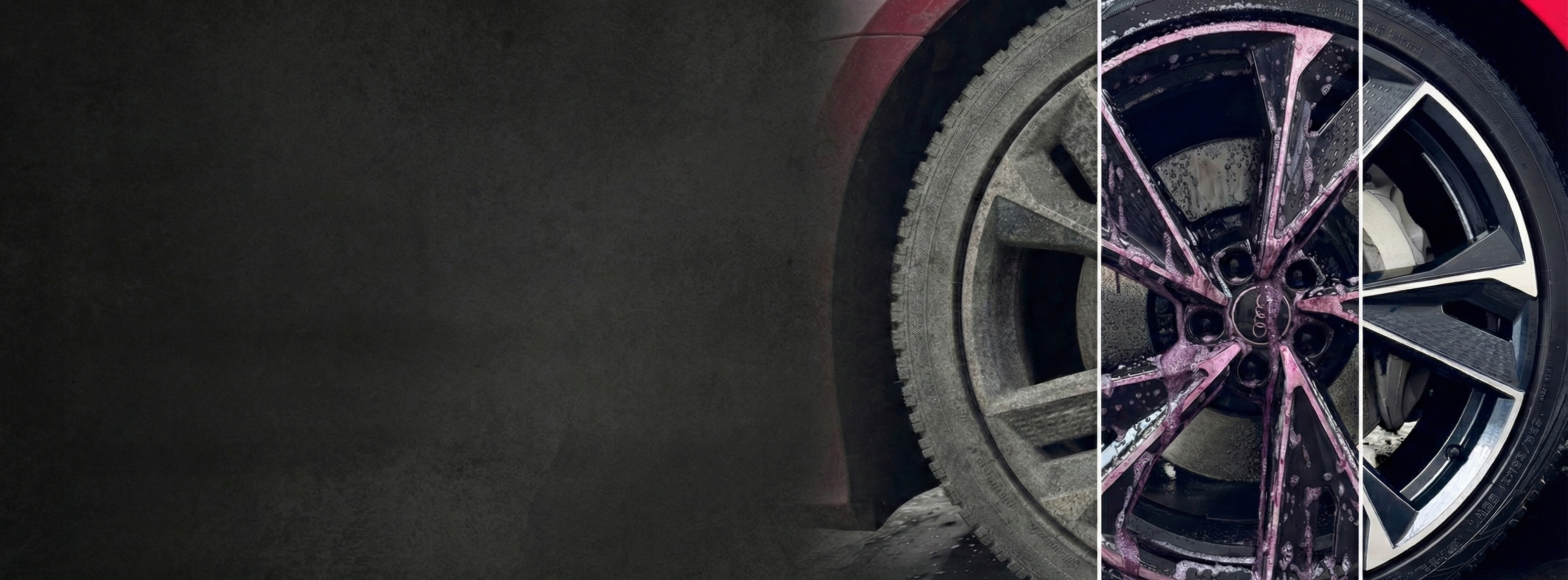 Felge vorher nachher während Startseite Banner